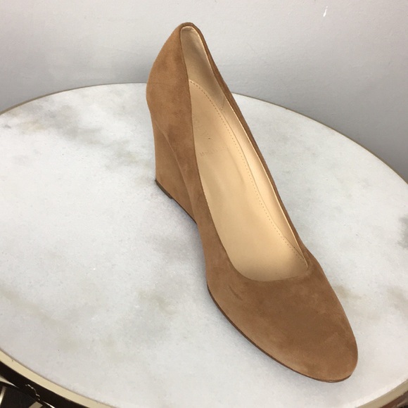 J. Crew Camel Suede Wedge Sz 10.5 - Picture 2 of 6